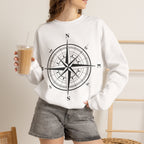 Kompass-Rose Sweatshirt – Nautik Crewneck für Reisende & Entdecker Ansicht 10 – Sweatshirt – ESTID