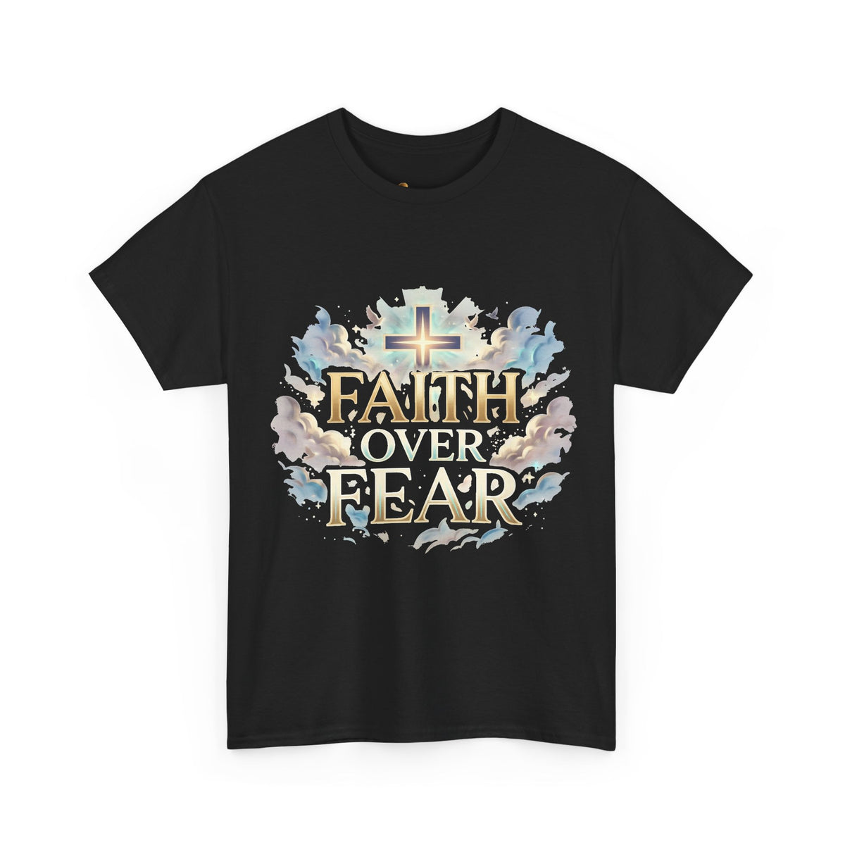 Faith Over Fear T-Shirt – „Glaube statt Angst“ Christian Cross Tee Ansicht 3 – T-Shirt – ESTID
