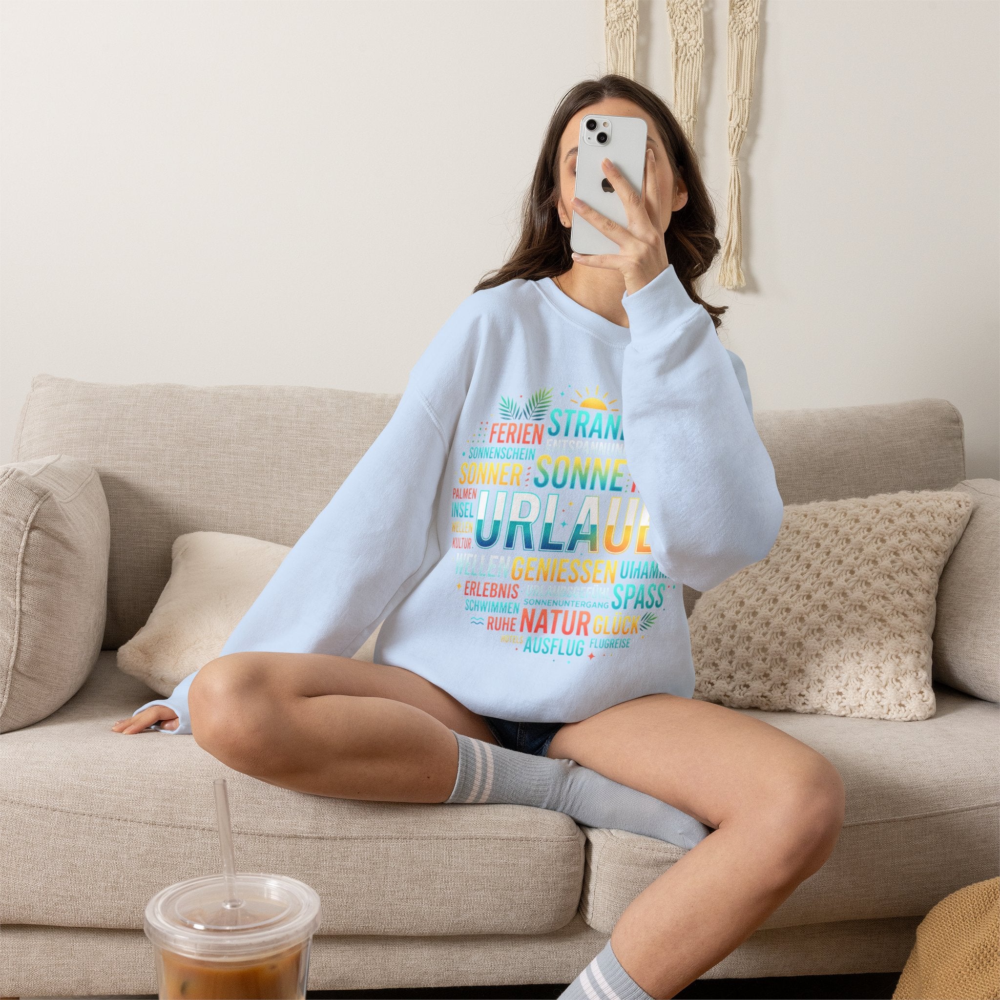 Tropical Palm Sunset Sweatshirt – Beach Vacation Crewneck