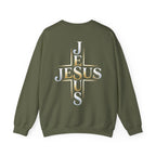 Faith Over Fear Crewneck Sweatshirt – Christliches Kreuz & Jesus Pullover