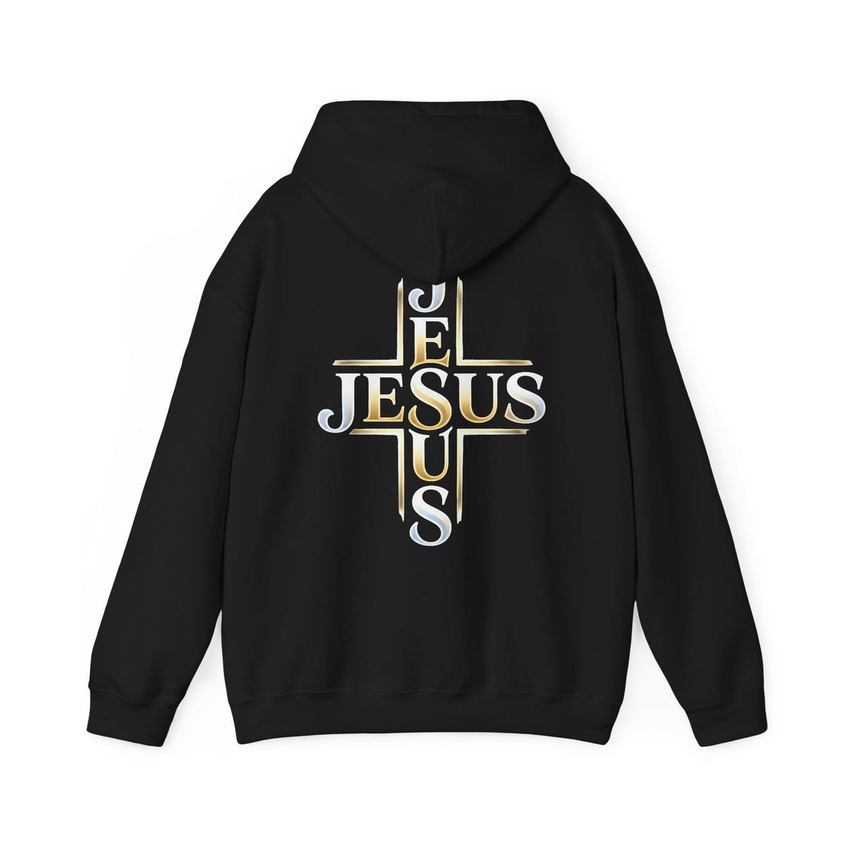 Faith Over Fear Hoodie – Jesus Kreuz Kapuzenpullover | Christliches Sweatshirt Detailansicht – Hoodie – ESTID
