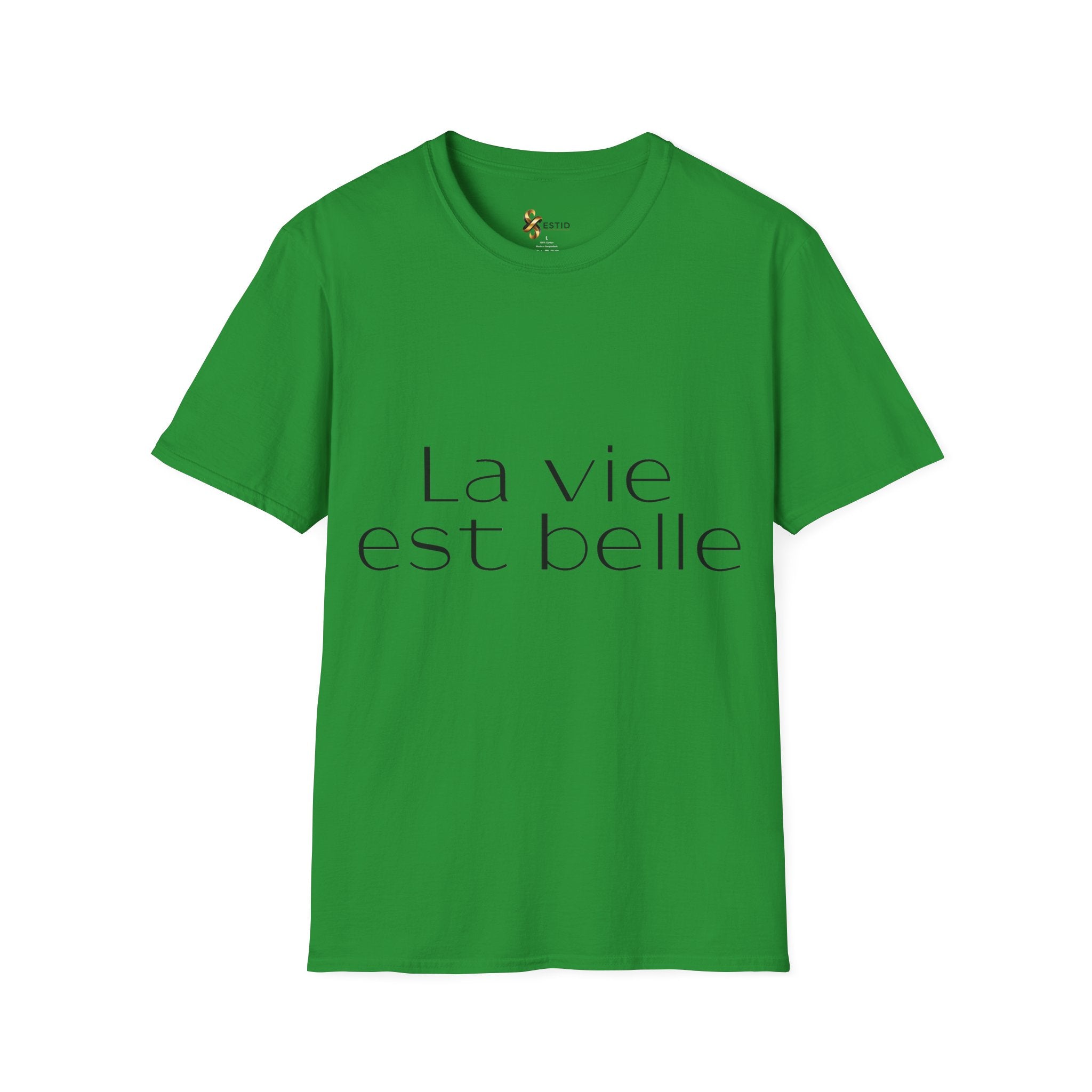 ESTID Damen T-Shirt | „La vie est belle“ Typo-Print | Ringgesponnen Ansicht 17 – T-Shirt – ESTID