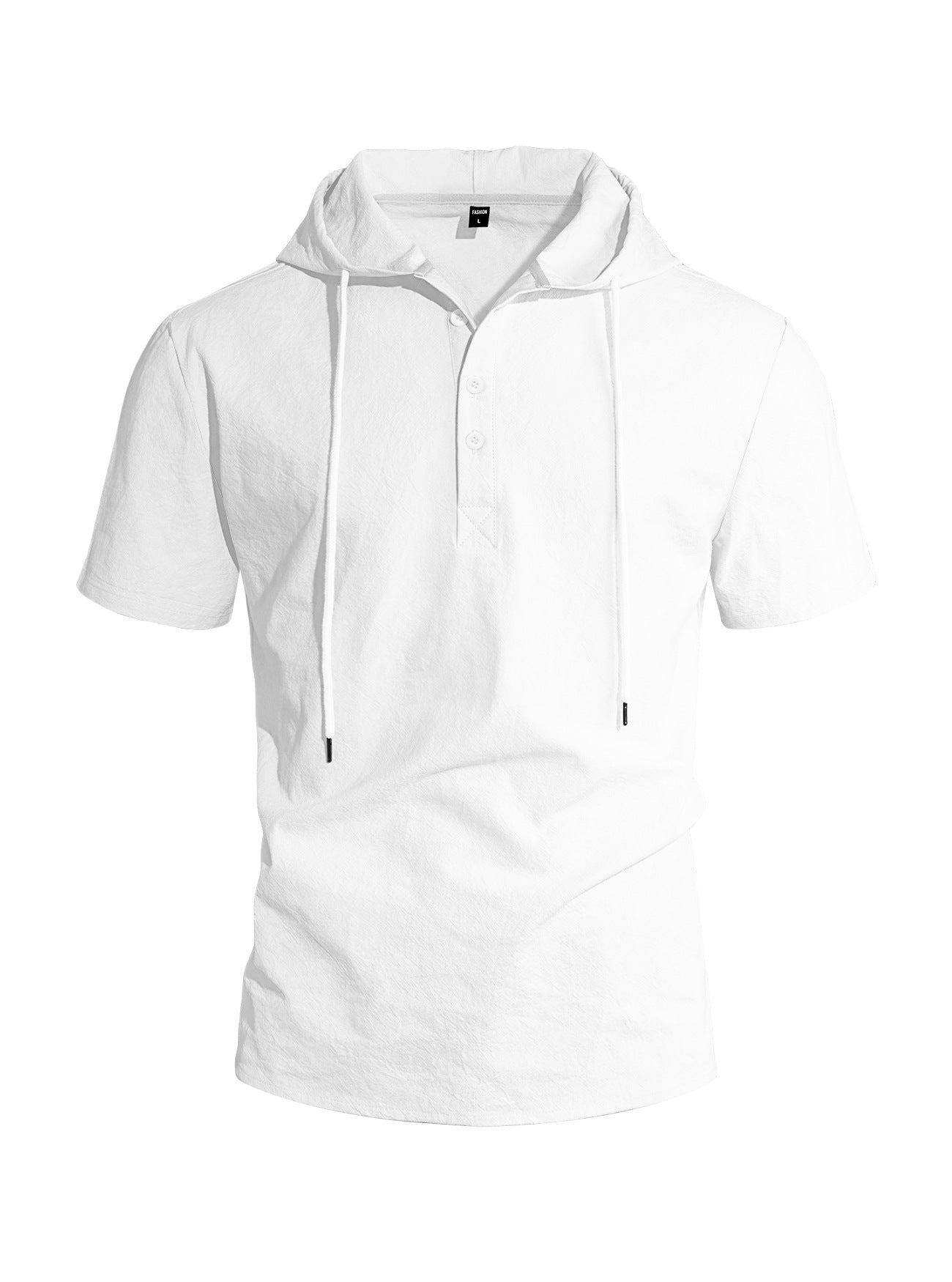 ESTID Herren Kurzarm Leinen-Kapuzenshirt | Linen-Blend Henley Shirt Ansicht 13 – Shirt – ESTID