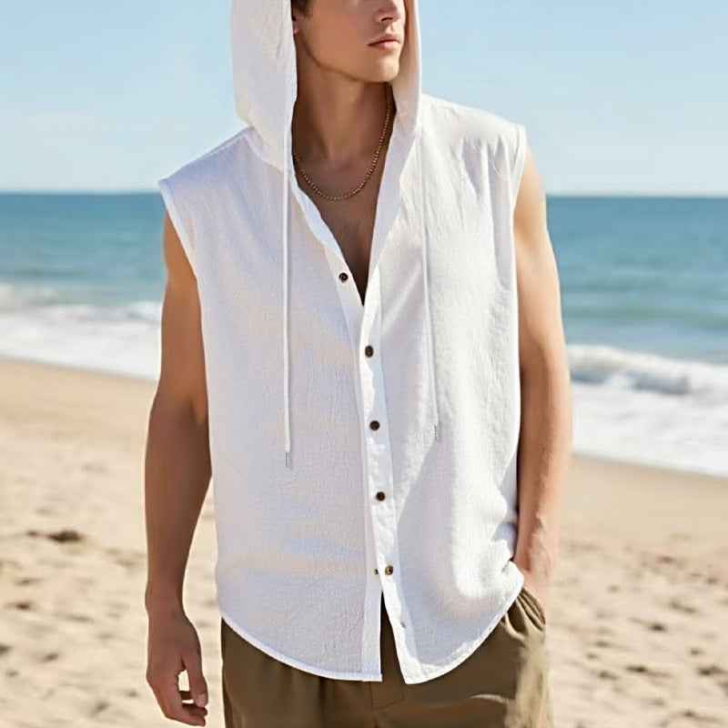 ESTID Herren Ärmelloses Leinenhemd | Sleeveless Hoodie Shirt – Shirt – ESTID