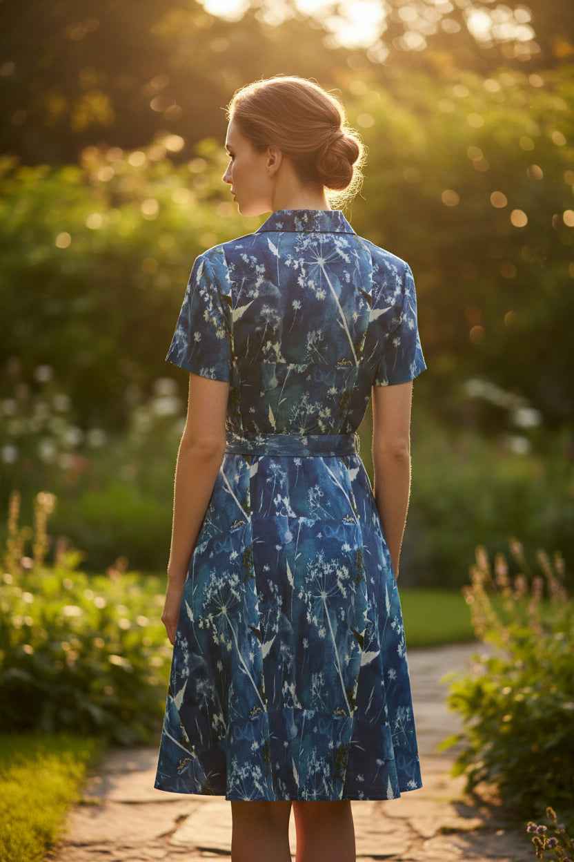 Kniekurzes Kurzarmkleid mit Pusteblumen ESTID Ansicht 4 – kleid – ESTID