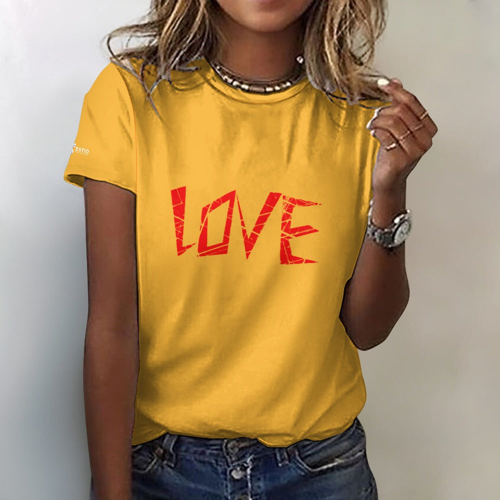 Damen T-Shirt aus reiner Baumwolle mit „LOVE“ Ansicht 10 – T-SHIRT – ESTID