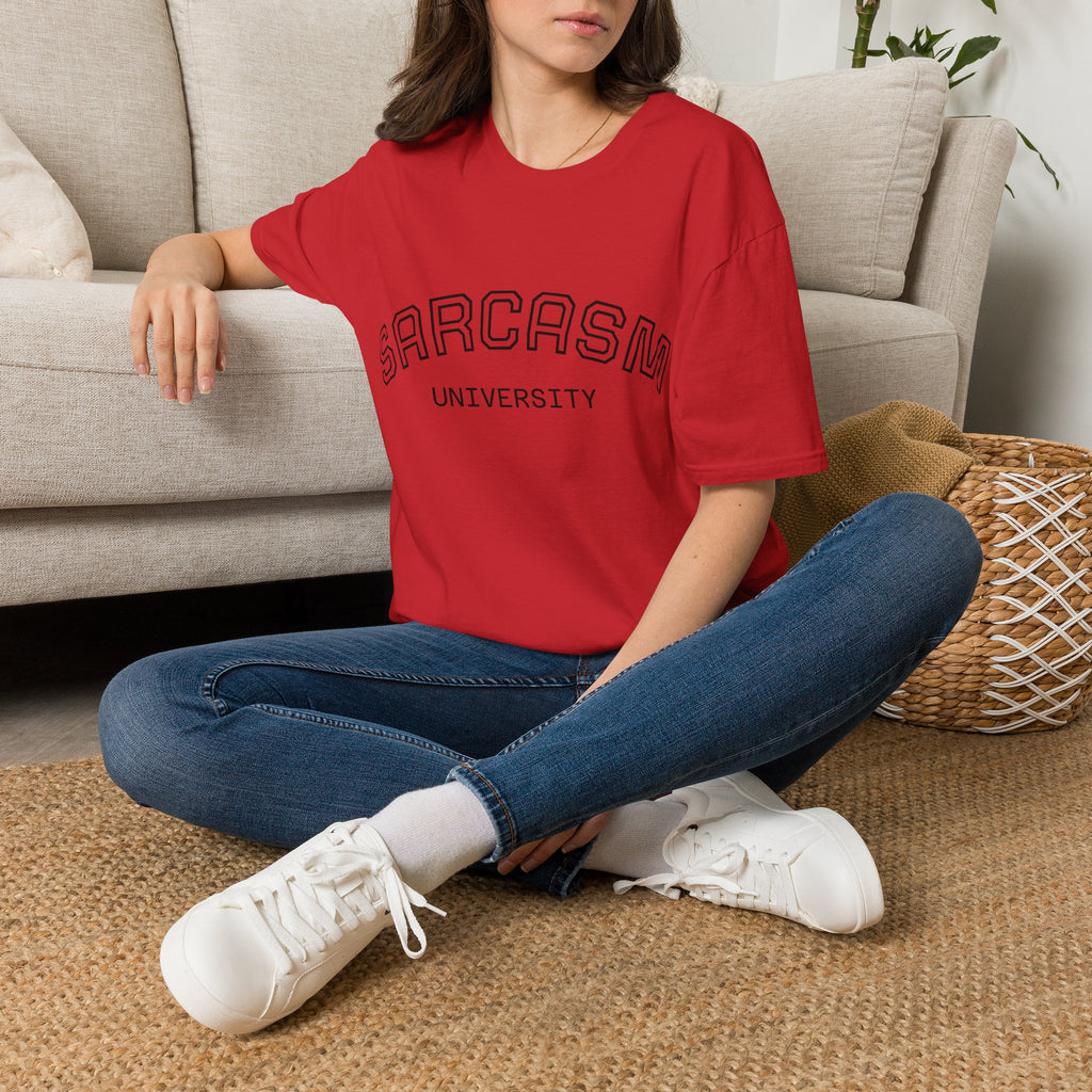 Sarcasm University T-Shirt — Funny Collegiate Graphic Tee Ansicht 13 – T-Shirt – ESTID
