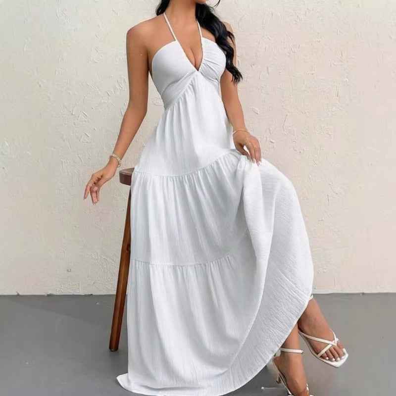 Elegantes Halterneck Sommerkleid | Rückenfrei & A-Linie – Kleid – ESTID