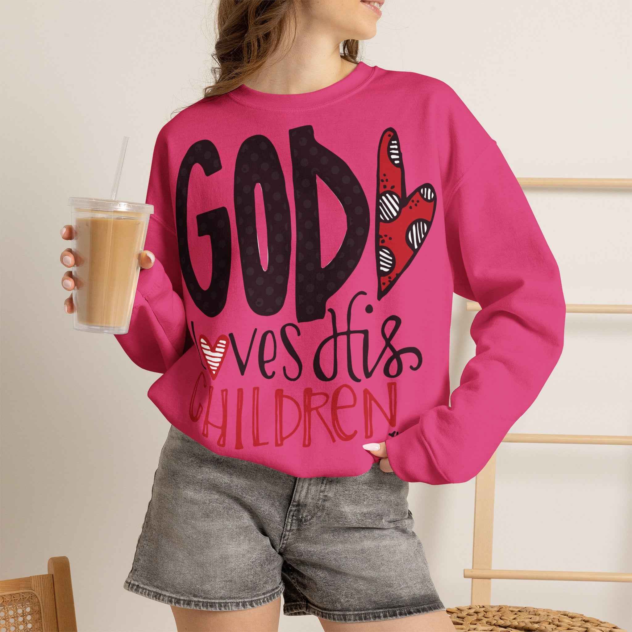 Gott liebt Seine Kinder Sweatshirt – Faith-Crewneck für Kinder und Familie