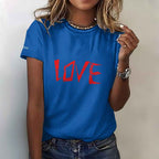 Damen T-Shirt aus reiner Baumwolle mit „LOVE“ - ESTID