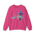 ESTID Unisex Crewneck Pullover | Blaues Kreuz & Wellen-Ornament Ansicht 15 – Sweatshirt – ESTID