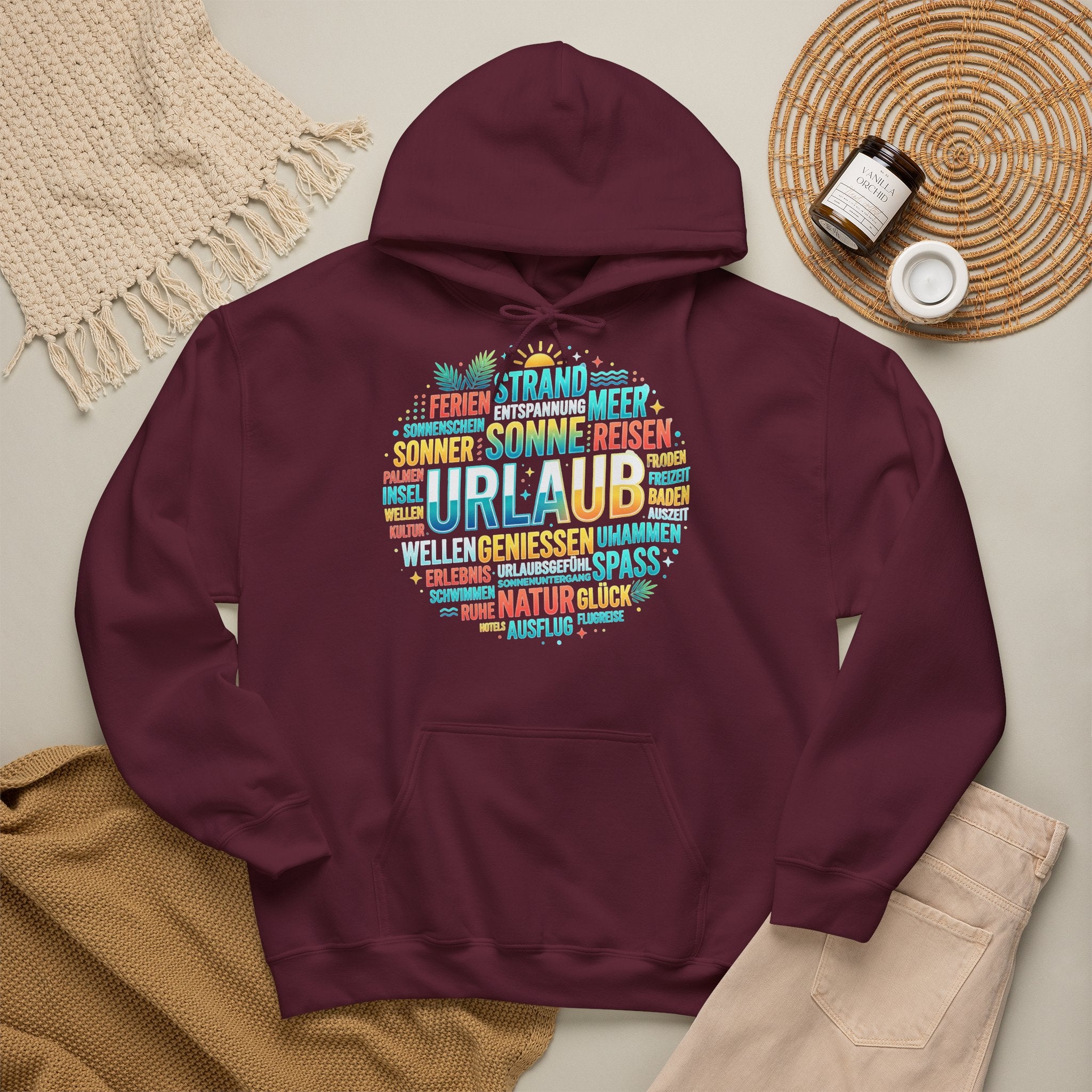 Urlaub Hoodie – Tropischer Palm Sunset Kapuzenpullover