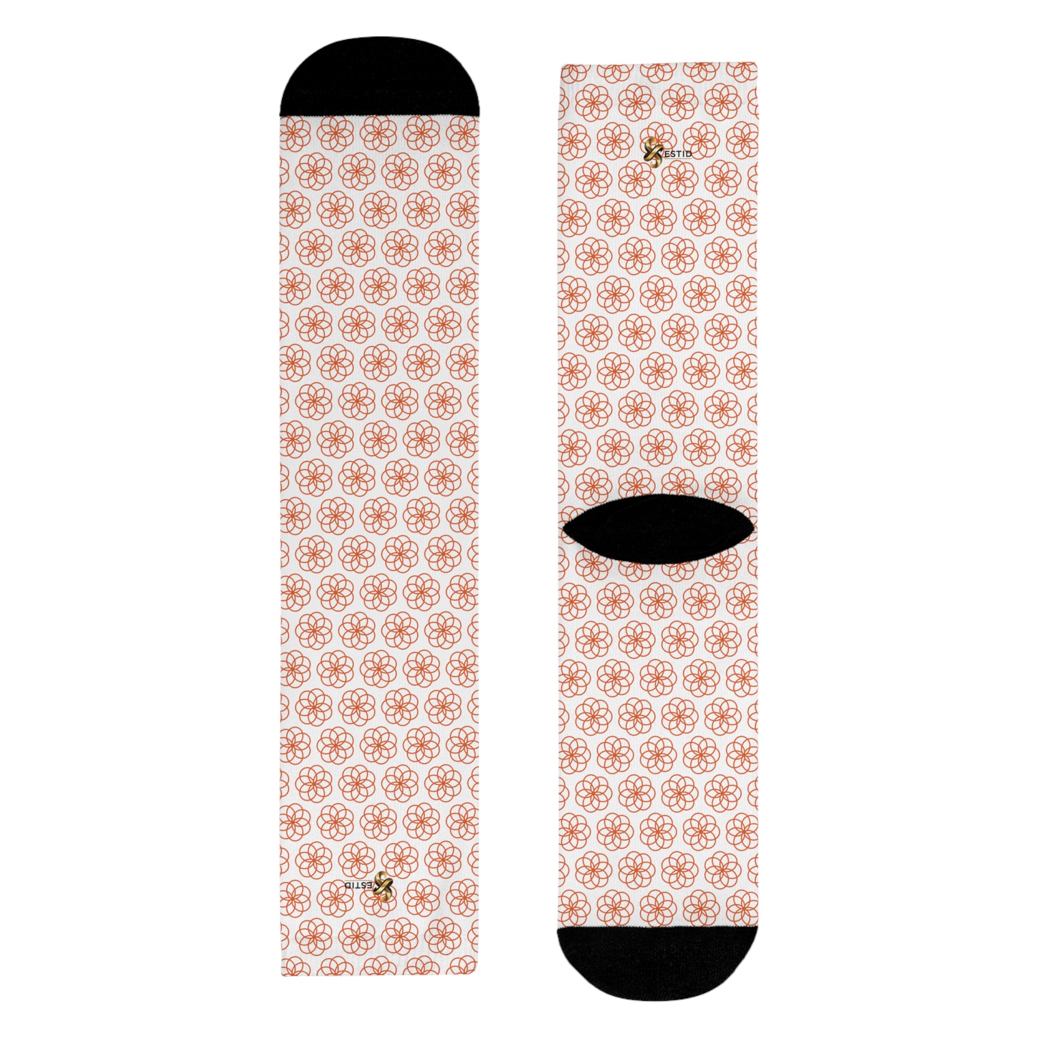 ESTID Unisex Socken | Geometrisches Muster & Schwarze Kontraste Ansicht 6 – All Over Prints – ESTID