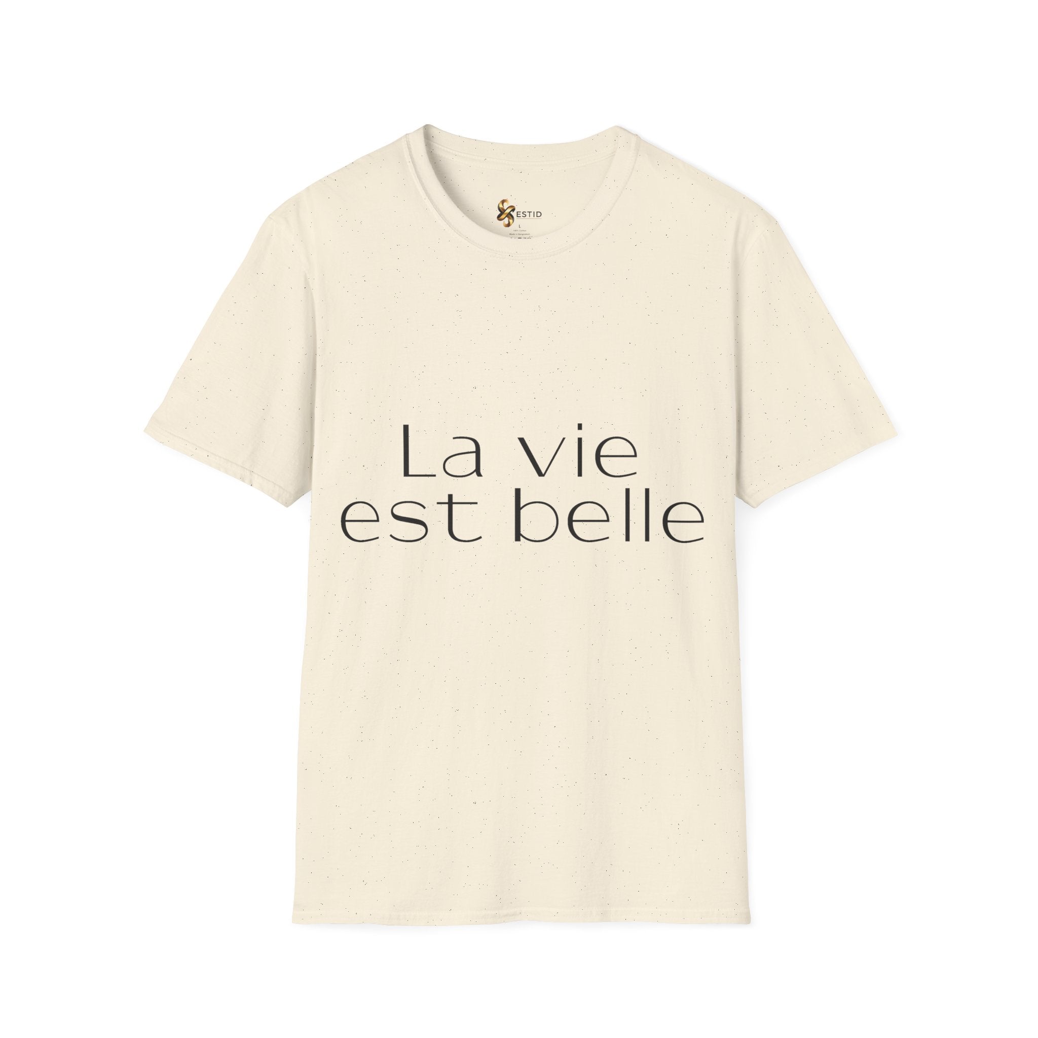 ESTID Damen T-Shirt | „La vie est belle“ Typo-Print | Ringgesponnen Ansicht 13 – T-Shirt – ESTID