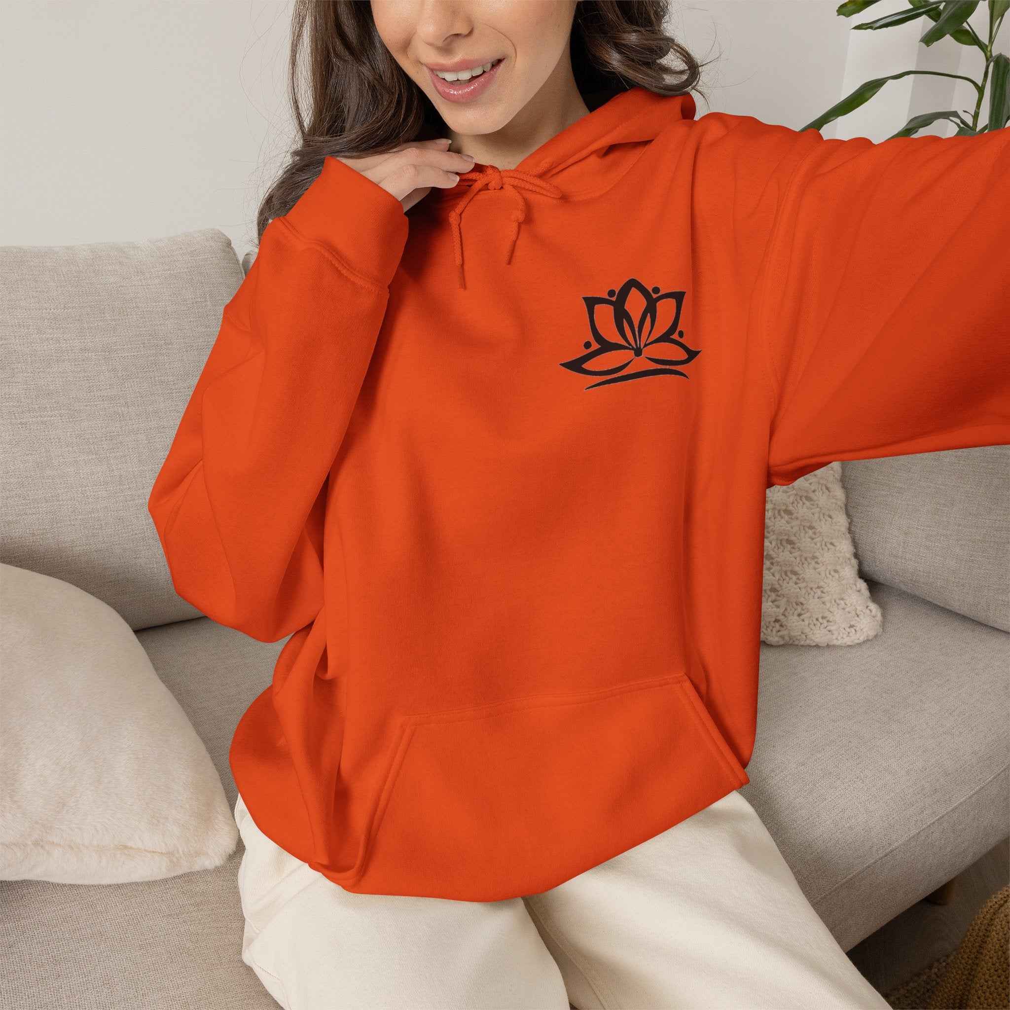 Lotus-Mandala-Hoodie mit Om-Symbol – Spirituelles Yoga-Sweatshirt ESTID Ansicht 4 – Hoodie – ESTID