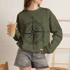 Kompass-Rose Sweatshirt – Nautik Crewneck für Reisende & Entdecker Ansicht 13 – Sweatshirt – ESTID