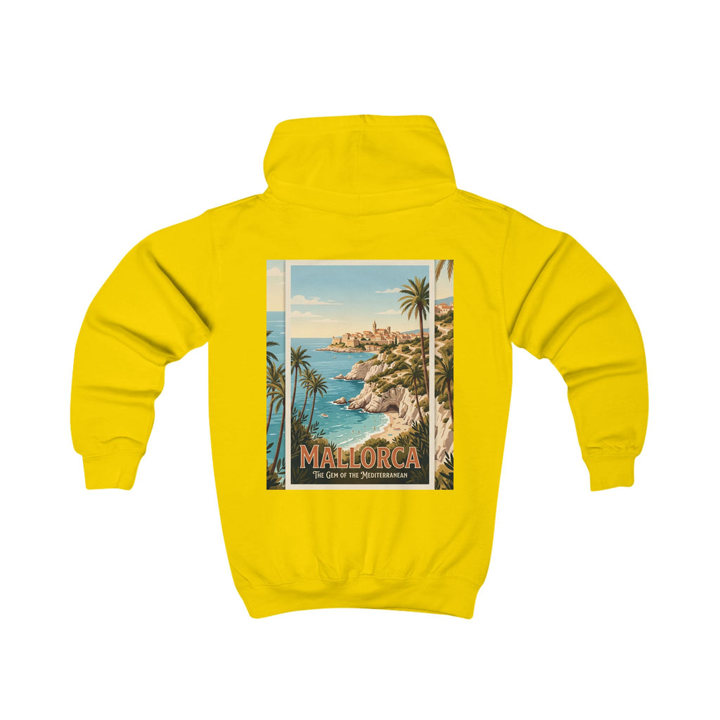 Mallorca Vintage Kinder Hoodie – Retro Reiseplakat Strandmotiv