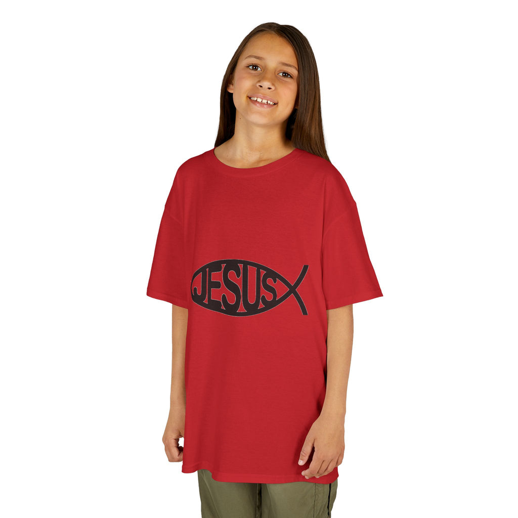 Kinder T-Shirt „JESUS“ Ichthys Fisch – Christliches Shirt für Kinder