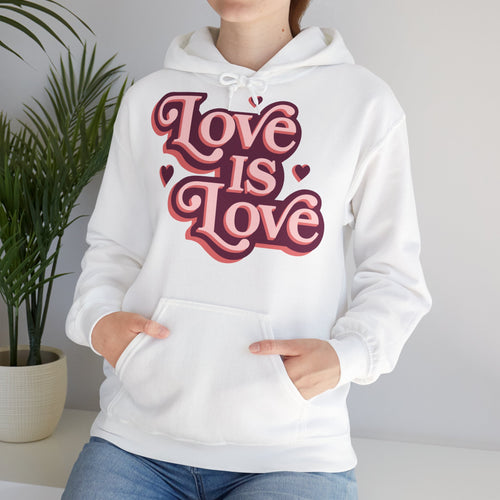 Love Is Love Hoodie – Retro Herz Pride Kapuzenpullover Detailansicht – Hoodie – ESTID