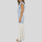 Gestreiftes Sommer-Set Damen | Blusenoberteil & Spitzen-Rock Ansicht 7 – Set – ESTID