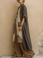 Bohemian Zweiteiler Set: Lange Tunika & Weite Hose Ansicht 6 – set – ESTID