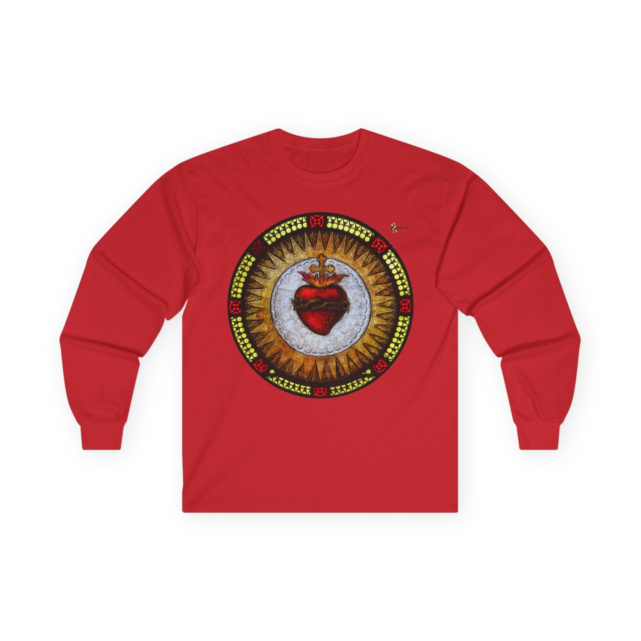 Sacred Heart Langarmshirt – Sacred Heart Mandala Long Sleeve Tee Ansicht 5 – Long-sleeve – ESTID