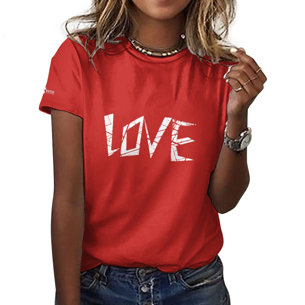 Damen T-Shirt aus reiner Baumwolle mit „LOVE“ Ansicht 17 – T-SHIRT – ESTID