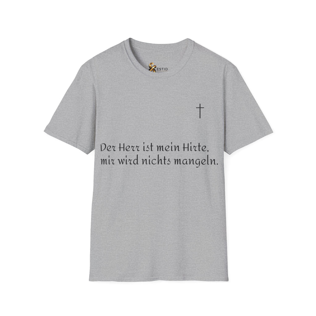 Minimalistisches Unisex Softstyle T-Shirt mit Psalm 23 ESTID Ansicht 11 – T-Shirt – ESTID