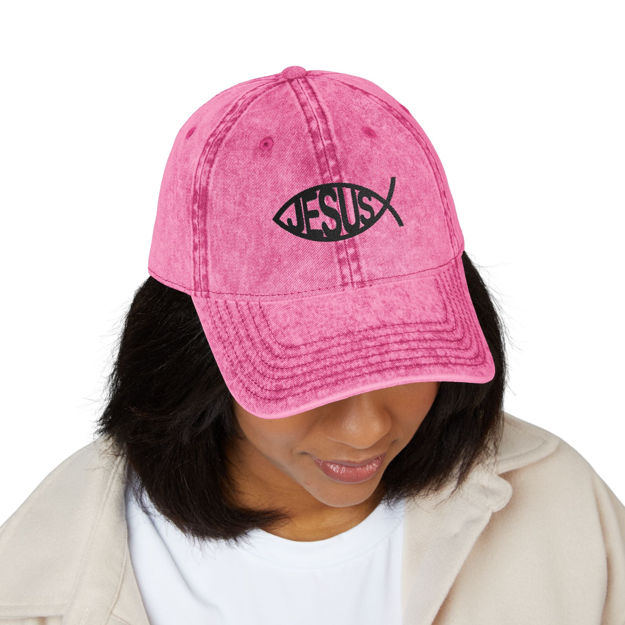 Christliche Vintage Twill Cap im Washed-Look ESTID Ansicht 8 – Hats – ESTID