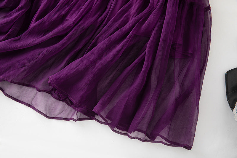 Damen Seidenkleid mit Puffärmeln | Luftsüßes Boho Maxikleid Ansicht 15 – Kleid – ESTID
