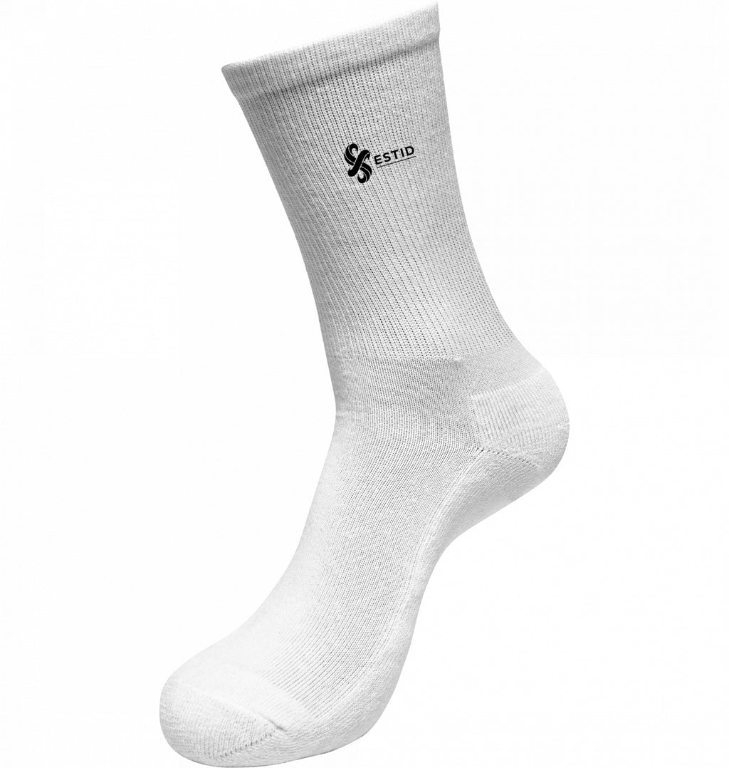ESTID Premium Crew Socken 80% Baumwolle | High-Top Tennissocken Damen & Herren
