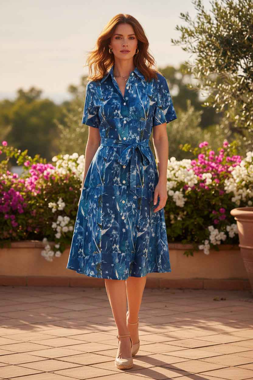 Kniekurzes Kurzarmkleid mit Pusteblumen ESTID Ansicht 3 – kleid – ESTID