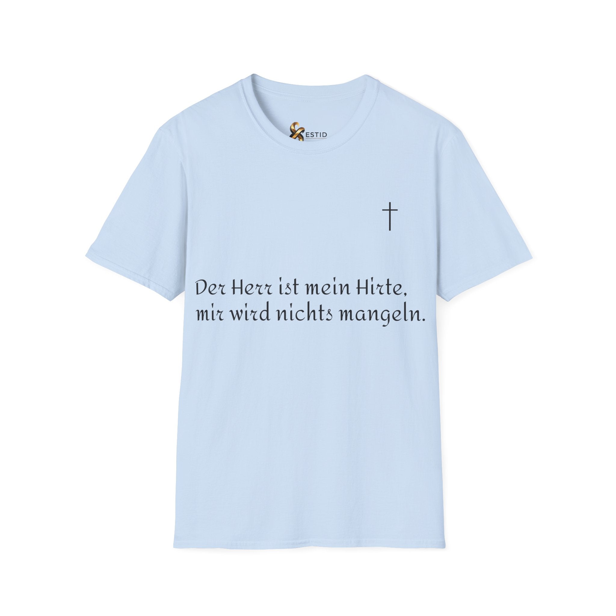 Minimalistisches Unisex Softstyle T-Shirt mit Psalm 23 ESTID Ansicht 17 – T-Shirt – ESTID