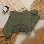 Kompass-Rose Sweatshirt – Nautik Crewneck für Reisende & Entdecker Ansicht 22 – Sweatshirt – ESTID