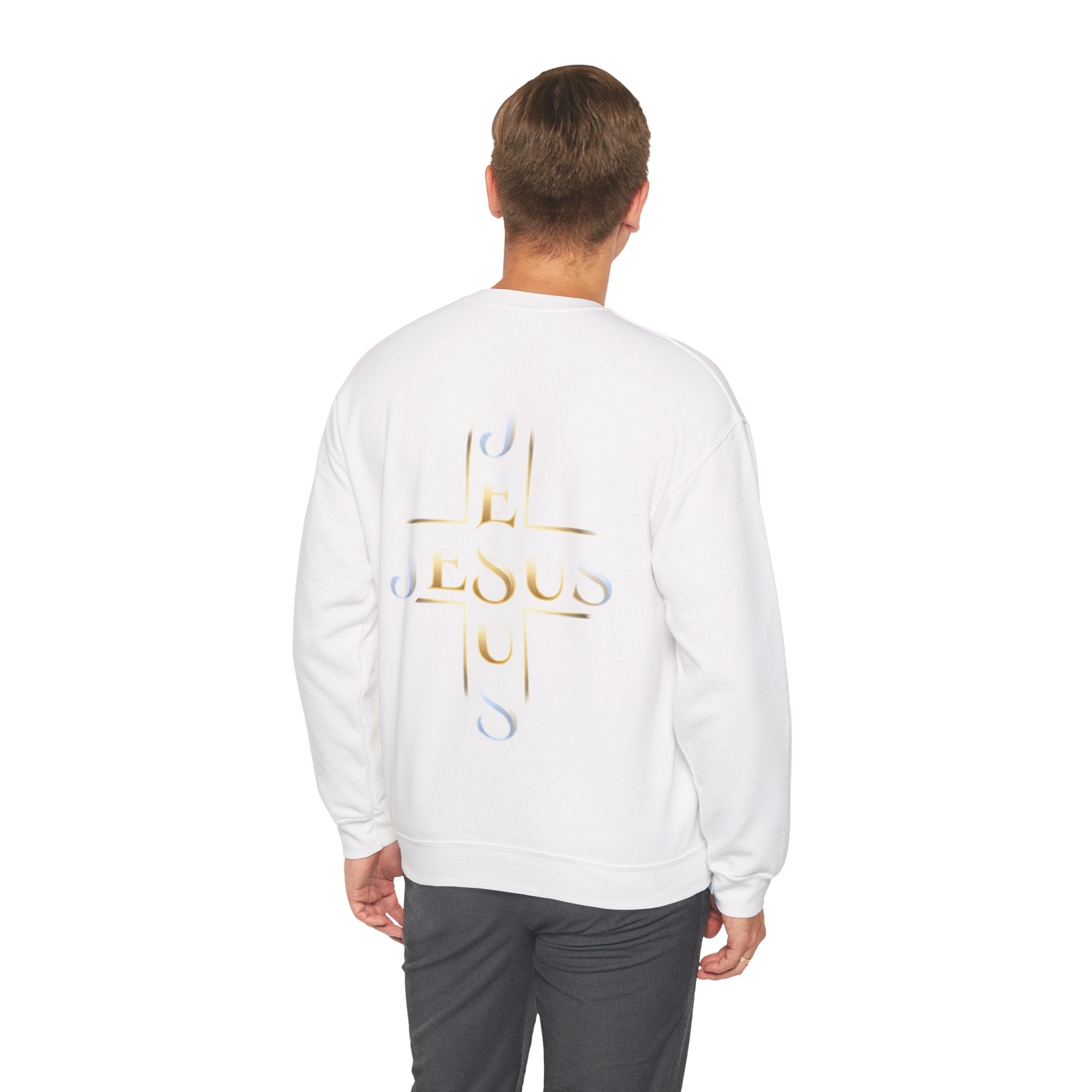 Faith Over Fear Crewneck Sweatshirt – Christliches Kreuz & Jesus Pullover