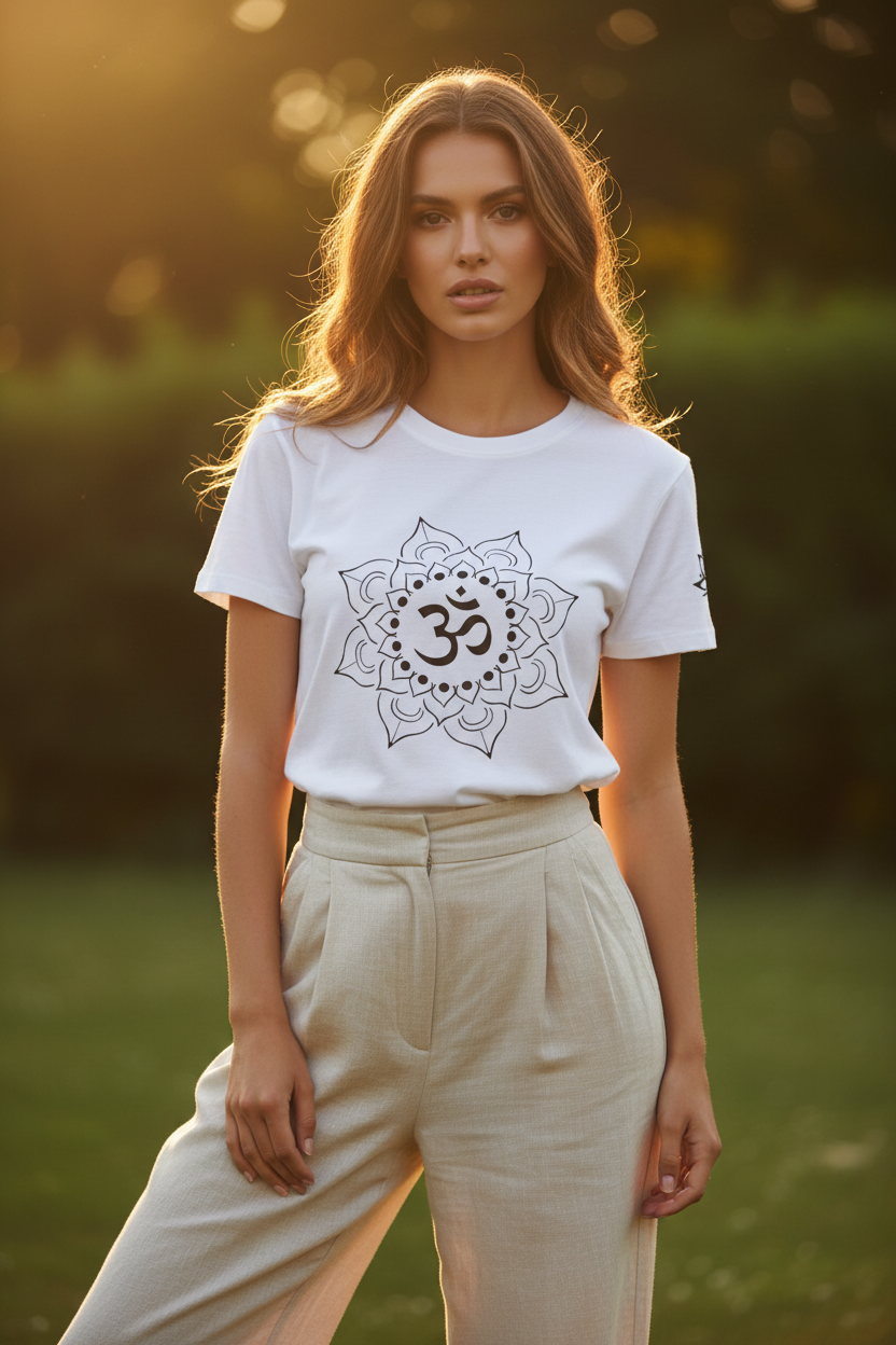 Spiritual Om Mandala Bio-Baumwoll T-Shirt | Damen & Herren – T-Shirt – ESTID