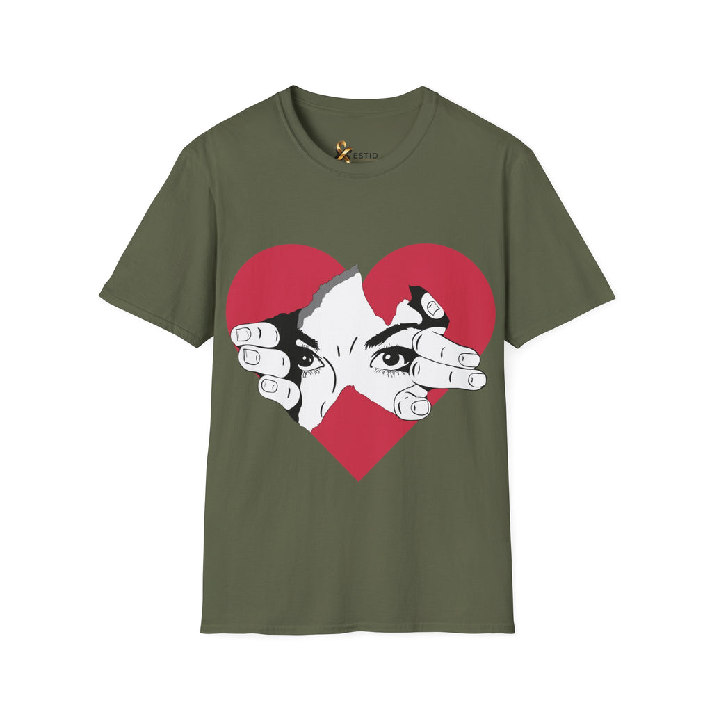 Herz‑Hände T-Shirt – Eye Peek Herz Grafik Tee Ansicht 25 – T-Shirt – ESTID