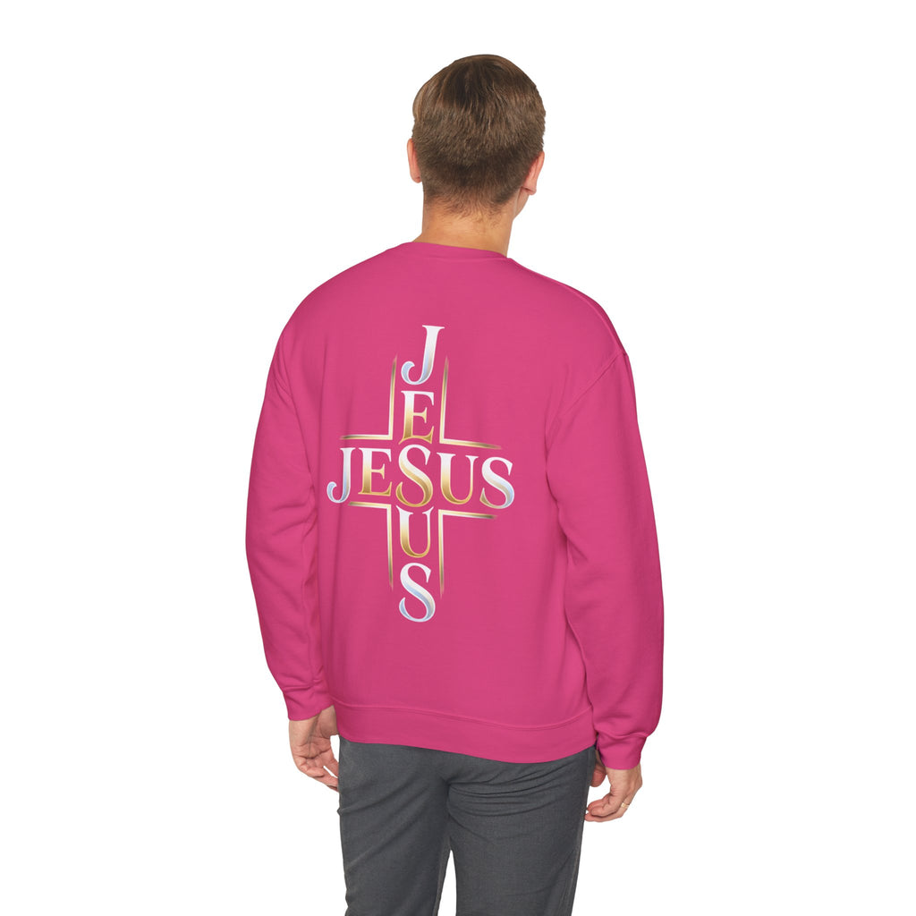 Faith Over Fear Crewneck Sweatshirt – Christliches Kreuz & Jesus Pullover