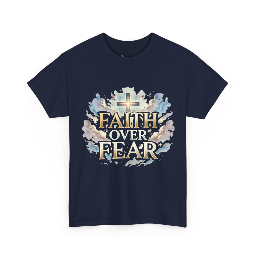 Faith Over Fear T-Shirt – „Glaube statt Angst“ Christian Cross Tee