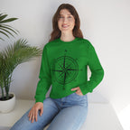 Kompass-Rose Sweatshirt – Nautik Crewneck für Reisende & Entdecker Ansicht 45 – Sweatshirt – ESTID