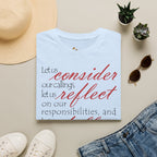T-Shirt — „Lasst uns bedenken, lasst uns reflektieren“ Inspirierendes christliches Scripture-Shirt Ansicht 8 – T-Shirt – ESTID