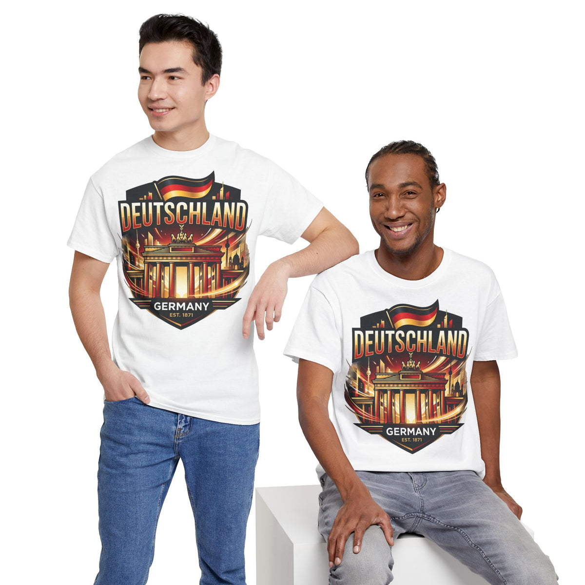 Deutschland Vintage Brandenburg-Tor T-Shirt – Reise-, Fußball- und Heimatstolz Ansicht 16 – T-Shirt – ESTID