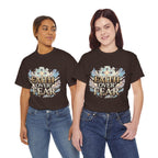 Faith Over Fear T-Shirt – Inspirierendes christliches Shirt mit Kreuz & Wolken