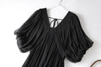 Damen Seidenkleid mit Puffärmeln | Luftsüßes Boho Maxikleid Ansicht 20 – Kleid – ESTID
