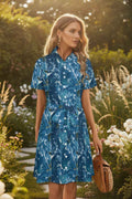 Kniekurzes Kurzarmkleid mit Pusteblumen ESTID – kleid – ESTID