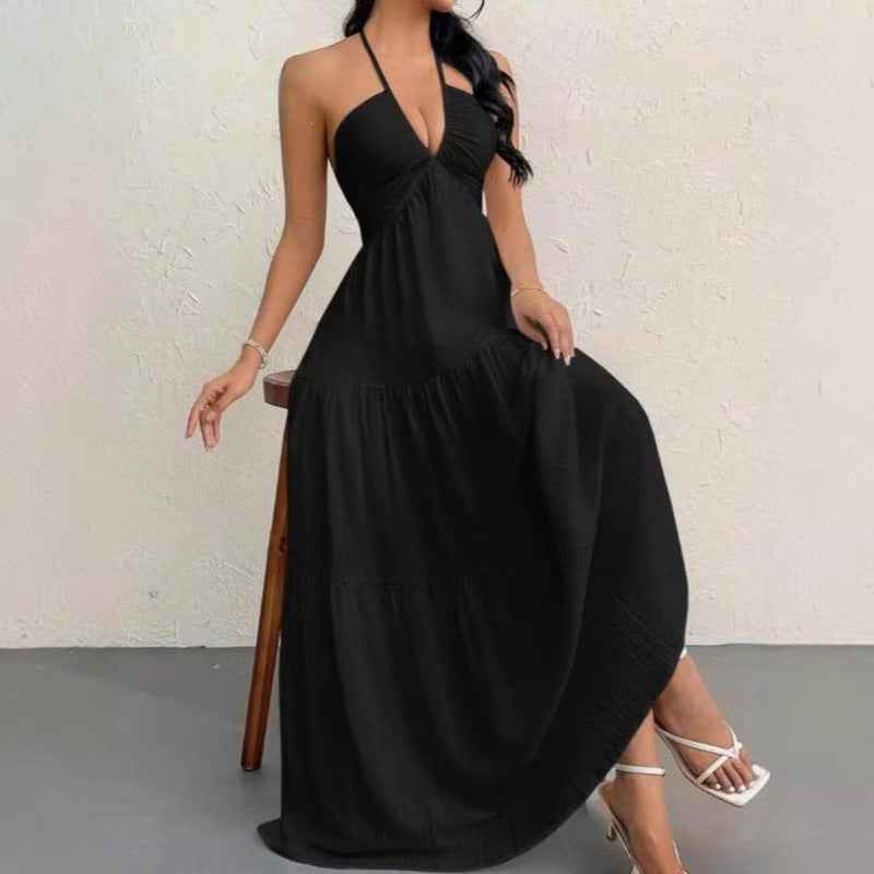 Elegantes Halterneck Sommerkleid | Rückenfrei & A-Linie Detailansicht – Kleid – ESTID