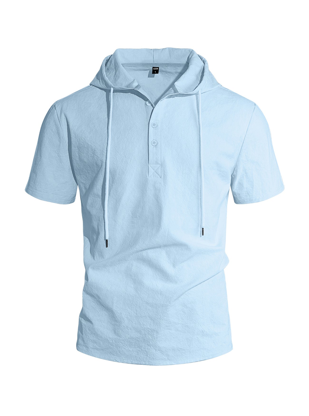 ESTID Herren Kurzarm Leinen-Kapuzenshirt | Linen-Blend Henley Shirt Ansicht 18 – Shirt – ESTID