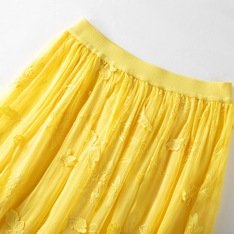 Eleganter Chiffon-Maxirock mit Schmetterlingen | Seiden-Look Ansicht 5 – Rock – ESTID