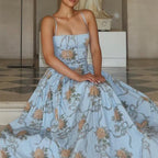 Damen Maxikleid „Flora Romance“ – Elegantes Corsagenkleid mit floralem Print