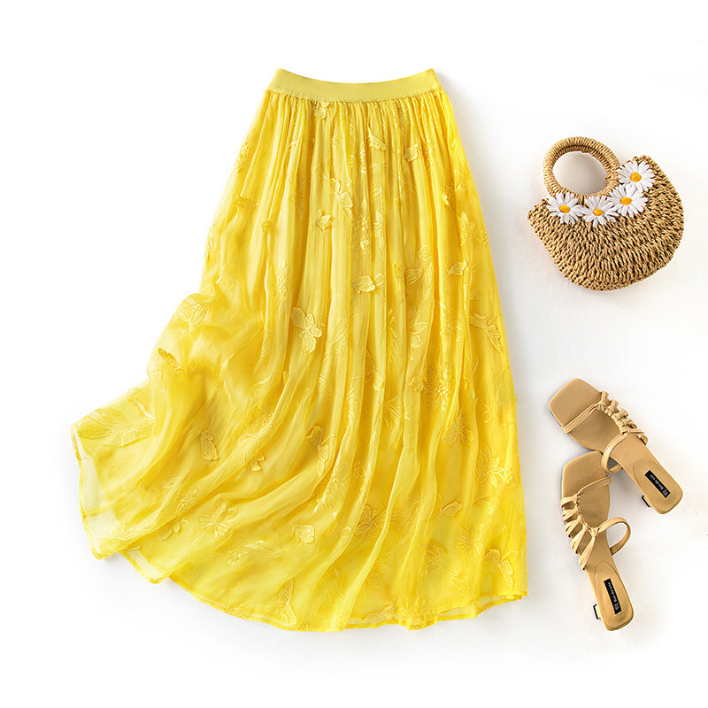 Eleganter Chiffon-Maxirock mit Schmetterlingen | Seiden-Look Ansicht 4 – Rock – ESTID